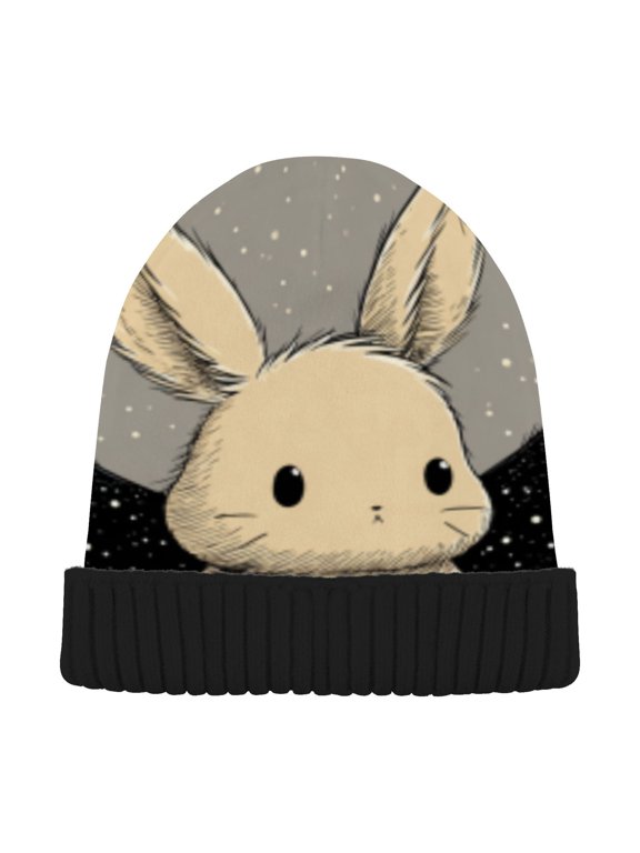 Winter Beanie Hats Warm Cozy Cap Winged Bunny Pattern
