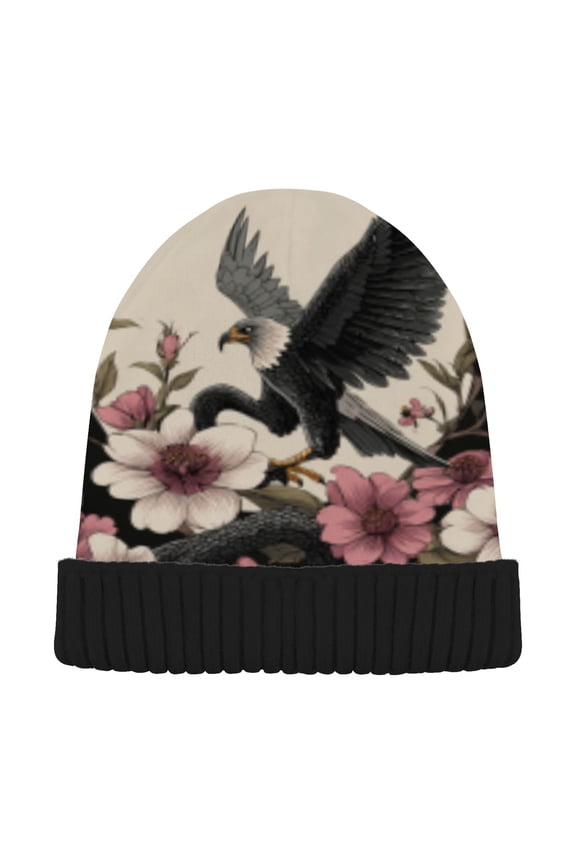 Winter Beanie Hats Warm Cozy Cap Wings and Wishes Pattern