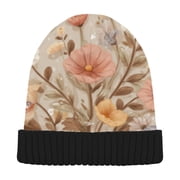 BZSMCE Winter Beanie Hats Warm Cozy Cap  bloom  Motto Pattern