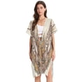 thumbnail image 1 of BZSMCE Women Creatively Lynx in Bloom Print Beach Cover-ups Size:S-2XL, 1 of 7
