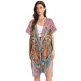 thumbnail image 1 of BZSMCE Women Creatively Stripes on Pink Print Beach Cover-ups Size:S-2XL, 1 of 7