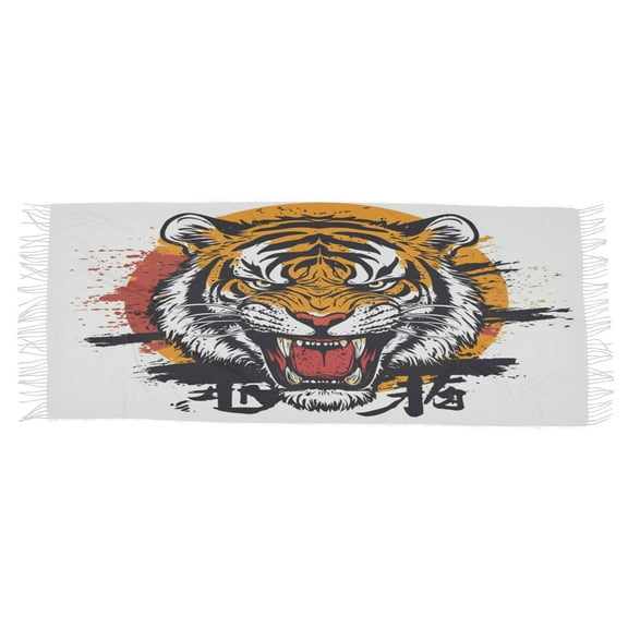 BZSMCE Women Scarf Anger Tiger Pattern Simple Pattern Soft Warm Long Large Scarves
