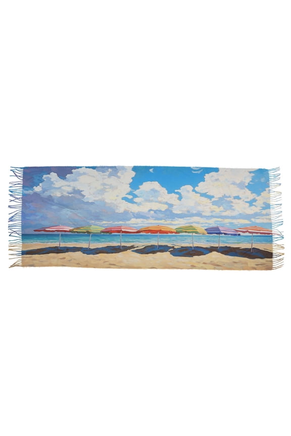 Women Scarf Beach Scene Simple Pattern Soft Warm Long Large Scarves