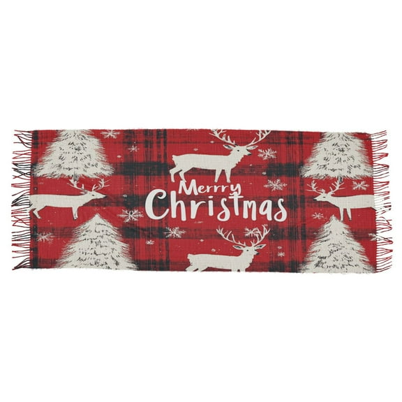 BZSMCE Women Scarf Black Red Plaid Pattern with Reindeer Simple Pattern Soft Warm Long Large Scarves