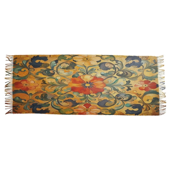 BZSMCE Women Scarf Bohemia Blossom Seamlee Pattern Simple Pattern Soft Warm Long Large Scarves