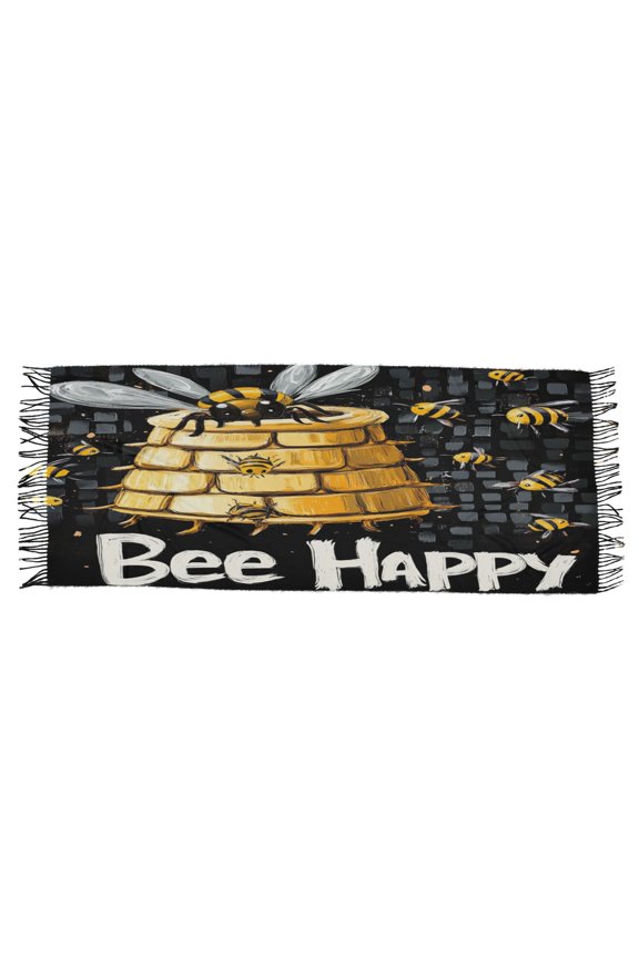 Women Scarf Cartoon Bee Pattern Simple Pattern Soft Warm Long Large Scarves