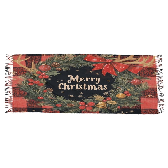 BZSMCE Women Scarf Design Elegant Plaid Christmas Pattern Simple Pattern Soft Warm Long Large Scarves
