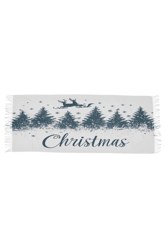 Women Scarf Design Reindeer Fly on Blue Sky Simple Pattern Soft Warm Long Large Scarves
