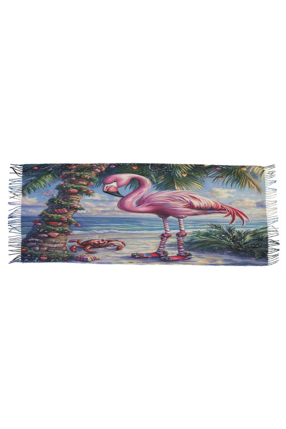 Women Scarf Drawing Chrismas Flamingo Simple Pattern Soft Warm Long Large Scarves