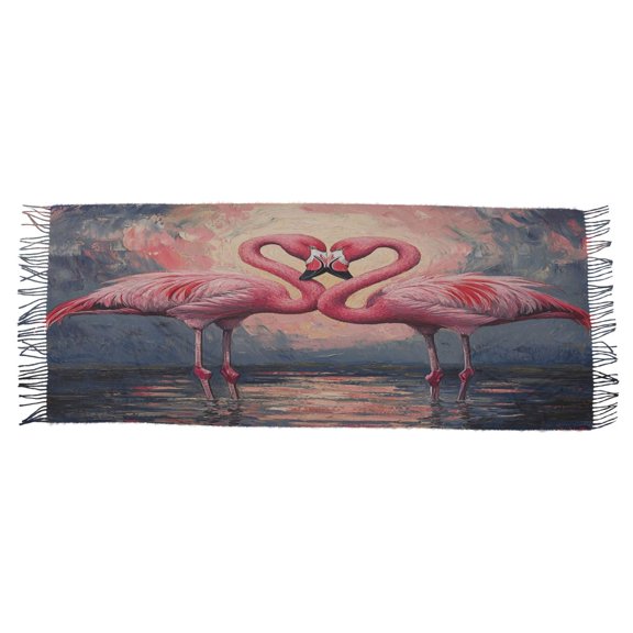 BZSMCE Women Scarf Flamingos Fall in Love Pattern Simple Pattern Soft Warm Long Large Scarves