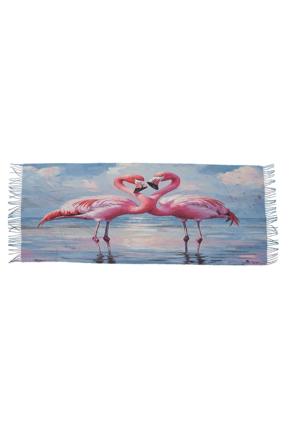 Women Scarf Flamingos under The Sky Simple Pattern Soft Warm Long Large Scarves