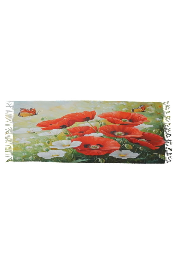 Women Scarf Garden Scene Simple Pattern Soft Warm Long Large Scarves