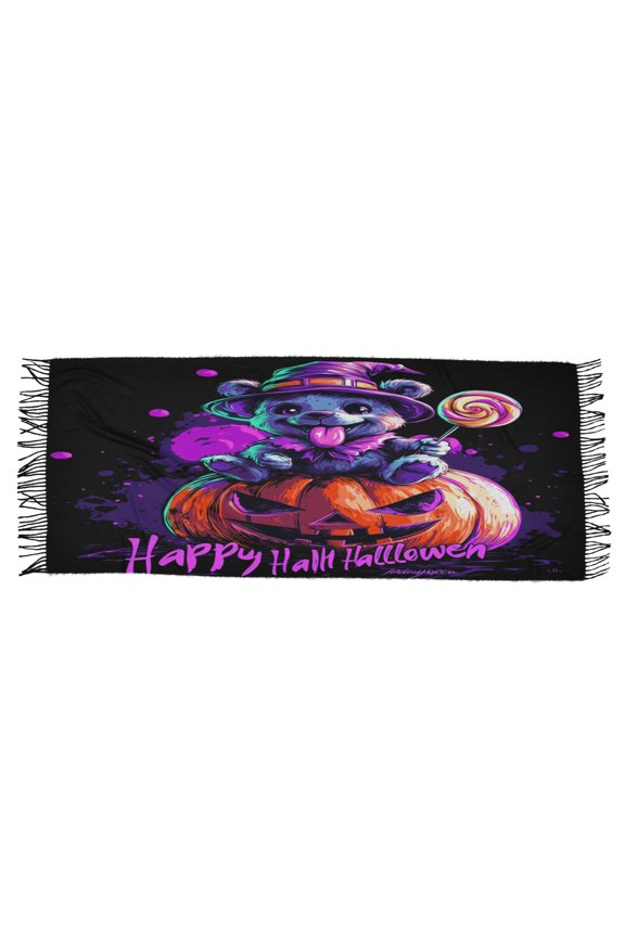 Women Scarf Happy Hallowen Baby Bear Simple Pattern Soft Warm Long Large Scarves