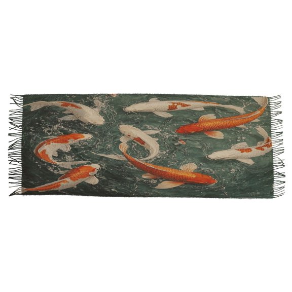 BZSMCE Soft Warm Women's Long Large Scarf, Goldfish Pattern