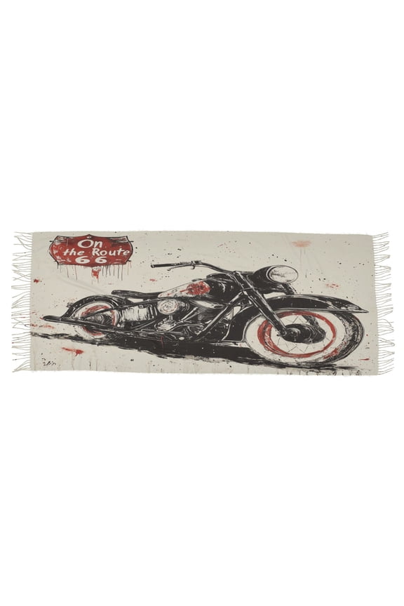 Women Scarf Route 66 Motorcycle Simple Pattern Soft Warm Long Large Scarves