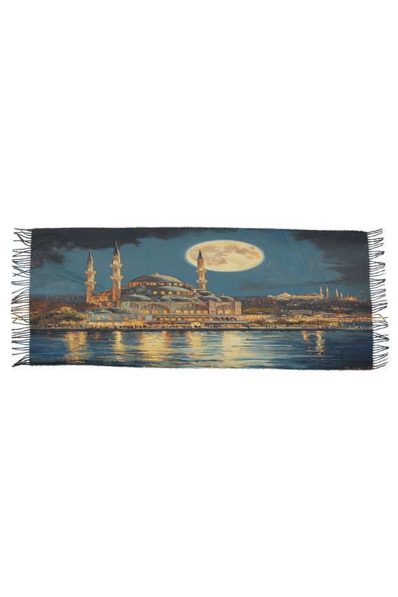 Women Scarf The New Temple View Simple Pattern Soft Warm Long Large Scarves