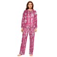 thumbnail image 1 of BZSMCE Women Slim Pajamas Loose Style Female Fashion Joyful Crimson Winter Pattern Sleepwear, 1 of 6