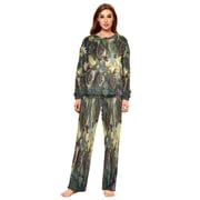 BZSMCE Women Slim Pajamas Loose Style Female Fashion Serene Turtle Oasis Pattern Sleepwear