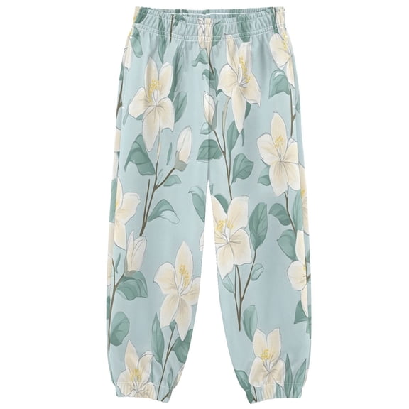 BZSMCE Xiaobaihua Print Elastic Waist Jogger Pants Lightweight Wind Resistant Casual Athletic Trousers with Cuffed Ankles & Side Pockets