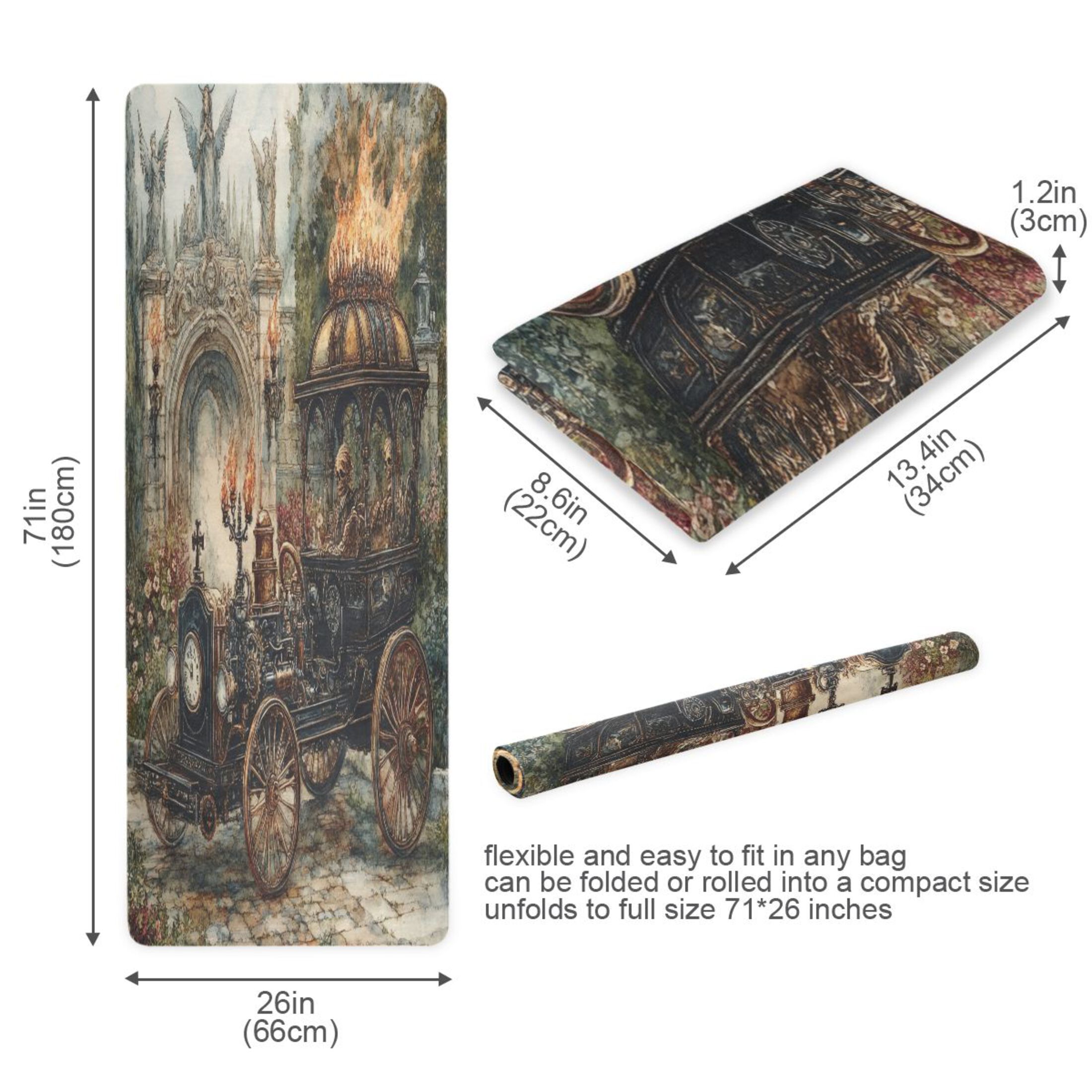 BZSMCE Yoga Mat Women Art Steampunk Train Printing Fitness Mat