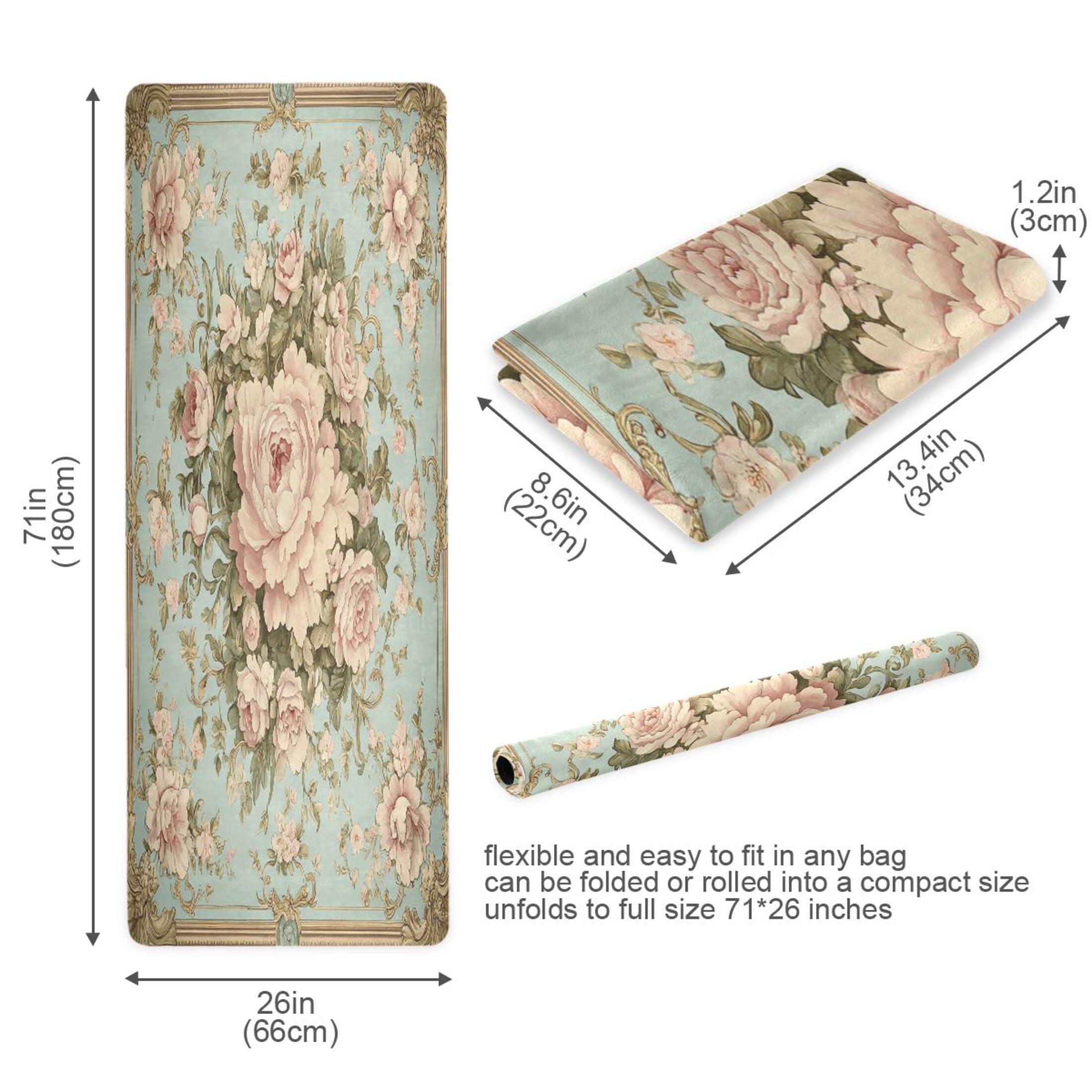 BZSMCE Yoga Mat Women Blossom Design Pattern Fitness Mat