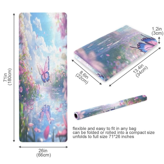 BZSMCE Yoga Mat Women Butterfly Spring Fitness Mat