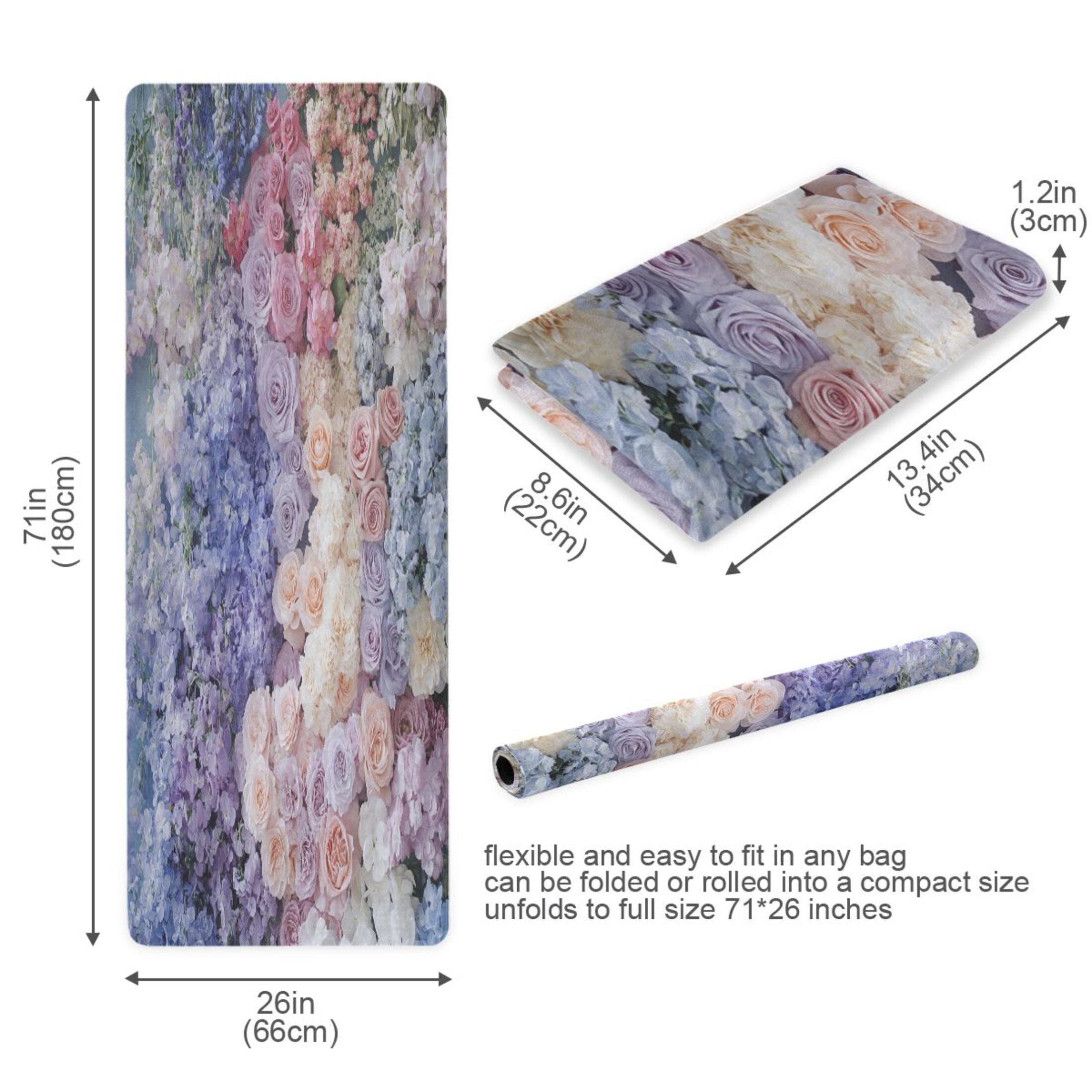 BZSMCE Yoga Mat Women Colorful Floral Arrangement Painting Fitness Mat