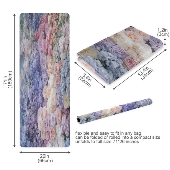 BZSMCE Yoga Mat Women Colorful Floral Arrangement Painting Fitness Mat