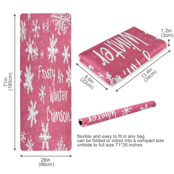 BZSMCE Yoga Mat Women Crimson Snowflake Dreams Fitness Mat