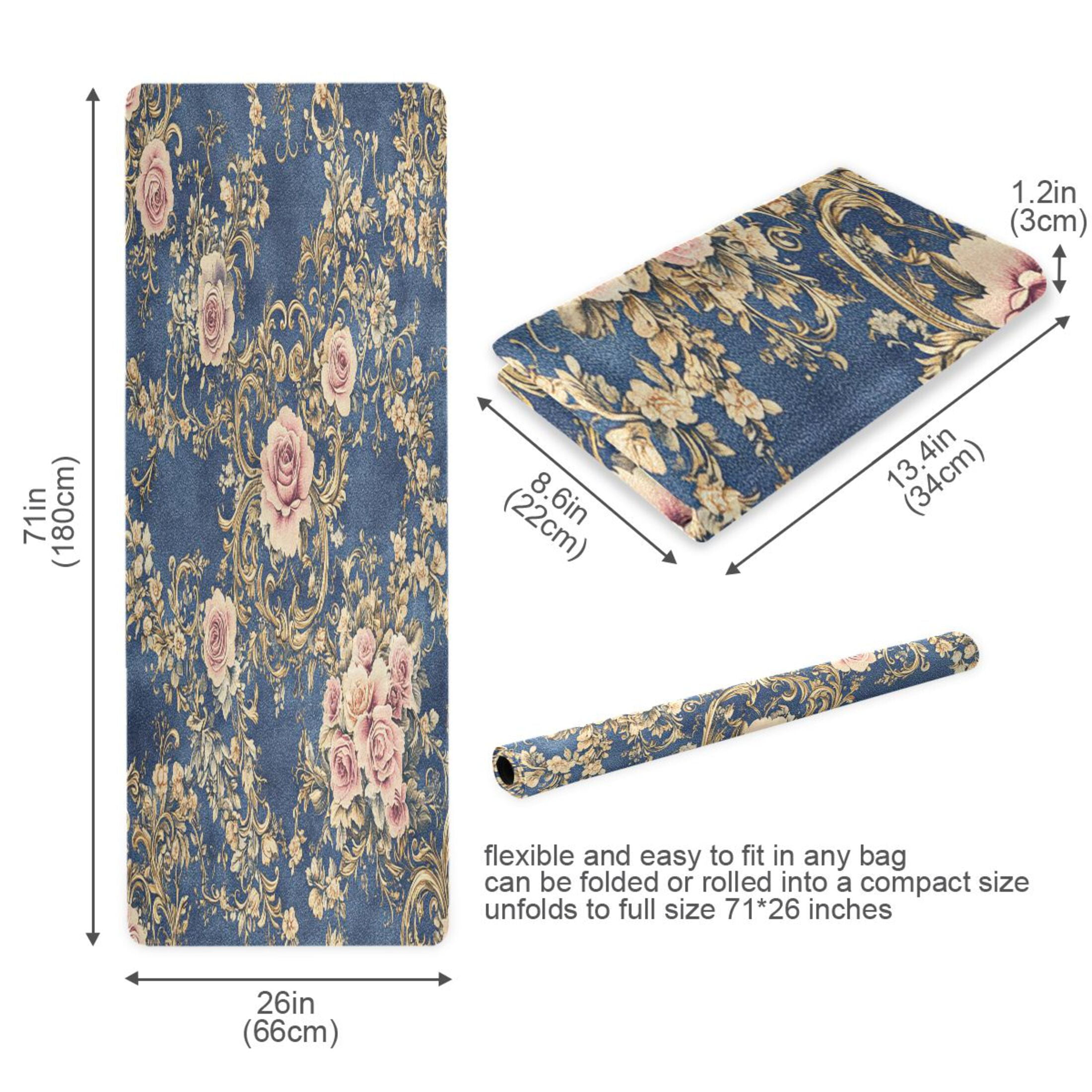 BZSMCE Yoga Mat Women Damask Of Floral Fitness Mat