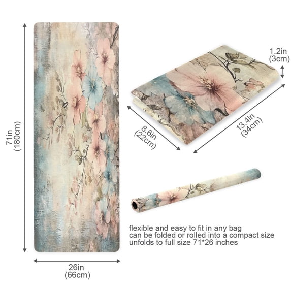 BZSMCE Yoga Mat Women Delicate Blossoms on Soft Canvas Fitness Mat