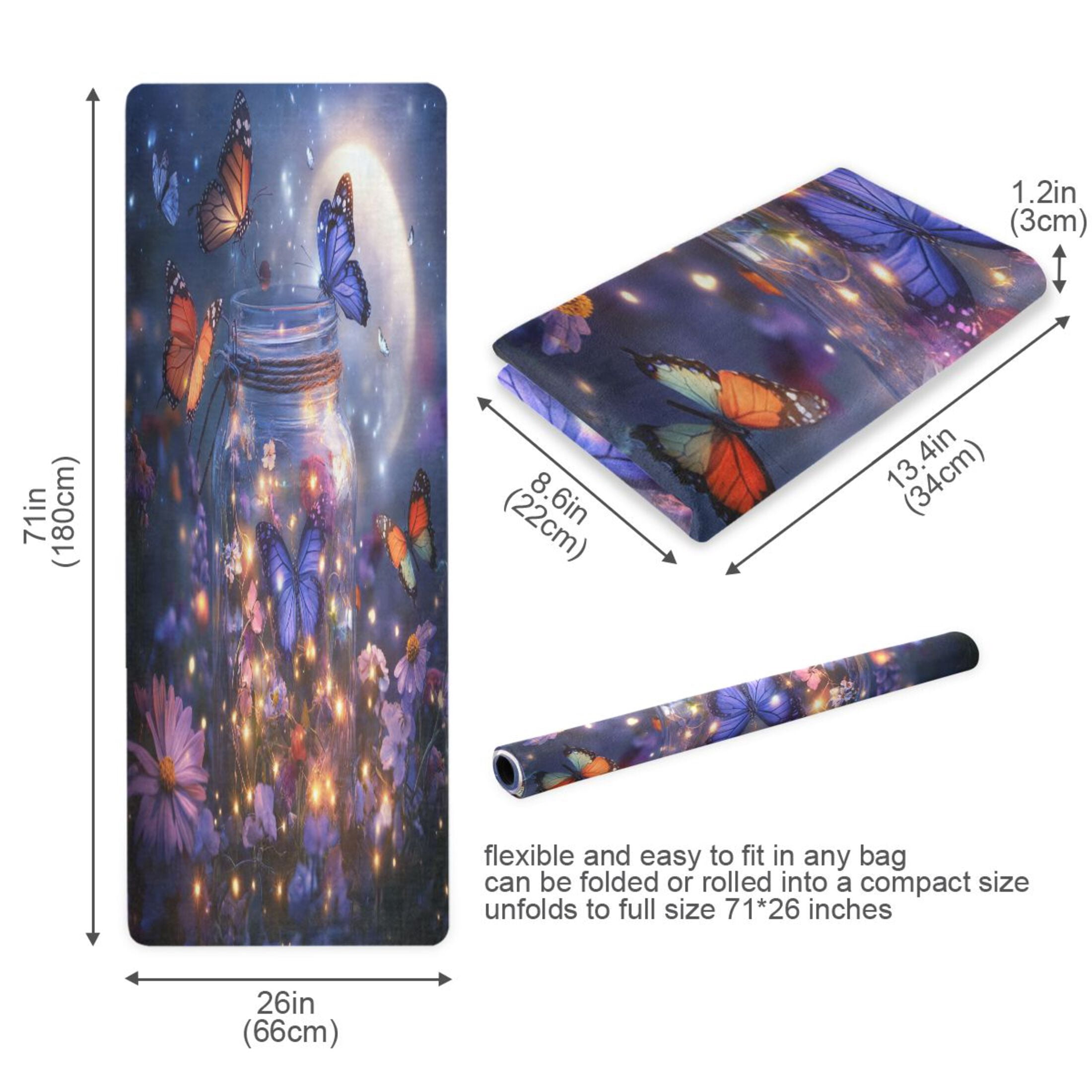 BZSMCE Yoga Mat Women Fairy Lights Painting Fitness Mat