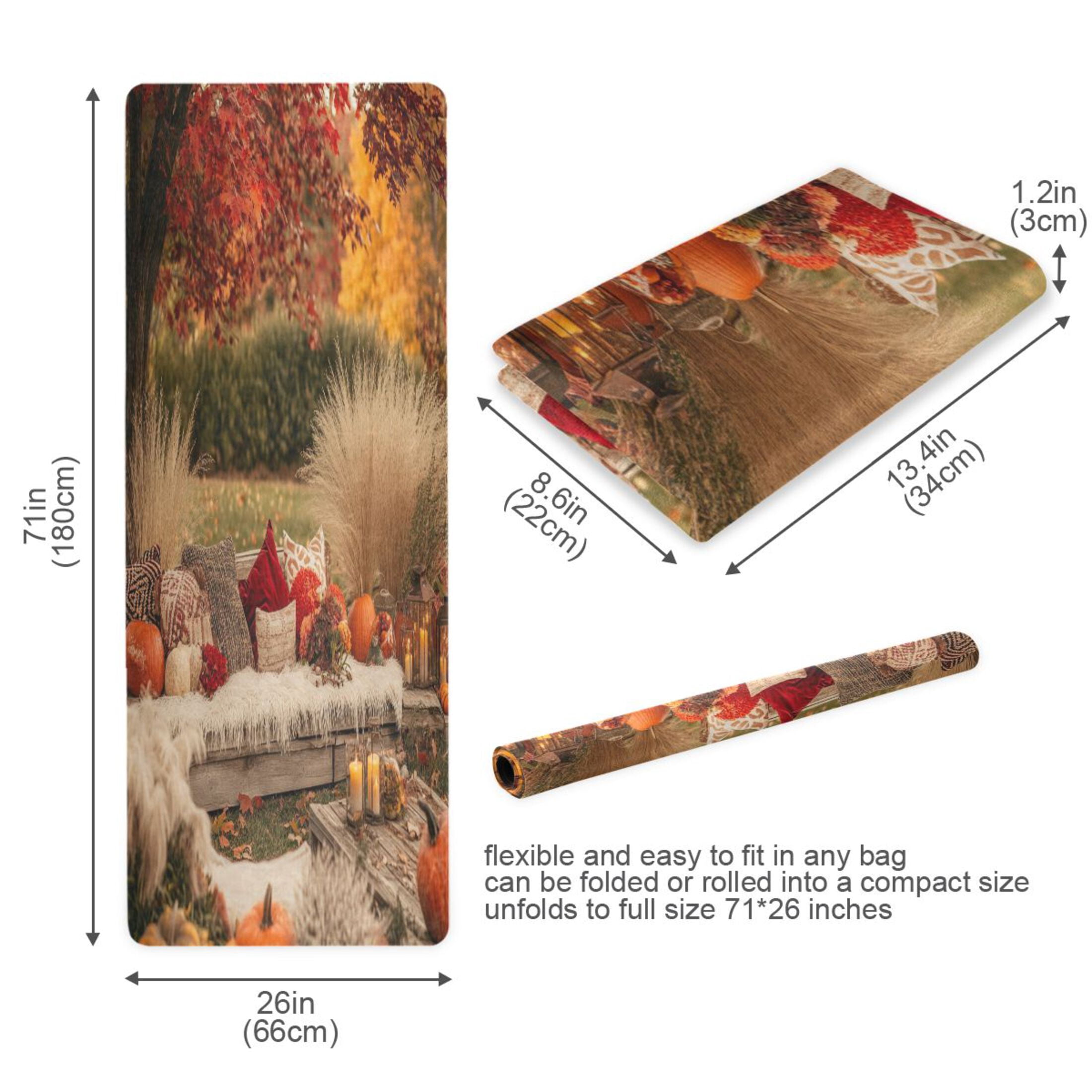 BZSMCE Yoga Mat Women Ffyy3_a_cozy_autumn_garden_with_colorful_leaves_pampas_grass_an_ba3d8cca-af19-483f-bb44-820439aee31a Fitness Mat
