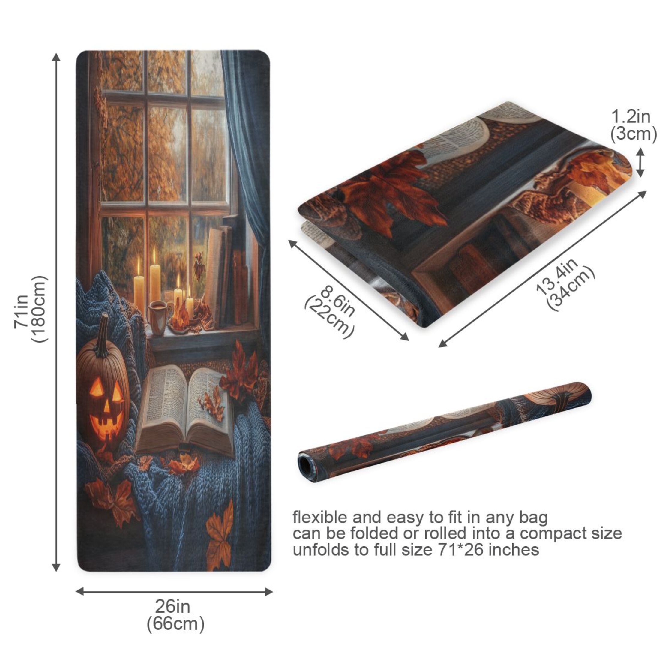 BZSMCE Yoga Mat Women Ffyy3_a_cozy_autumn_scene_with_an_open_book_pumpkin_and_leaves__6fc384bd-4a5f-4c6c-886f-065a6defeaff Fitness Mat