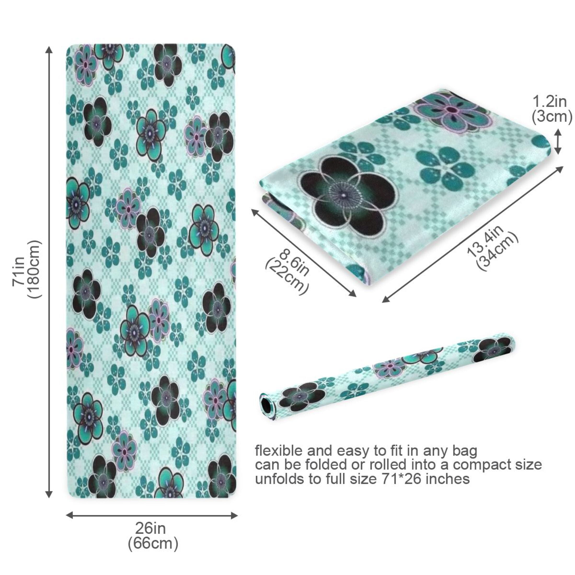 BZSMCE Yoga Mat Women Fitness Mat Aquatic Floral Mosaic Pattern
