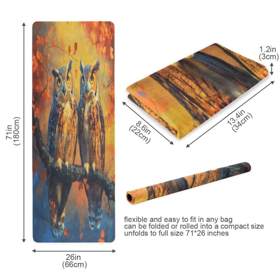 BZSMCE Yoga Mat Women Fitness Mat Autumn Watchers Pattern