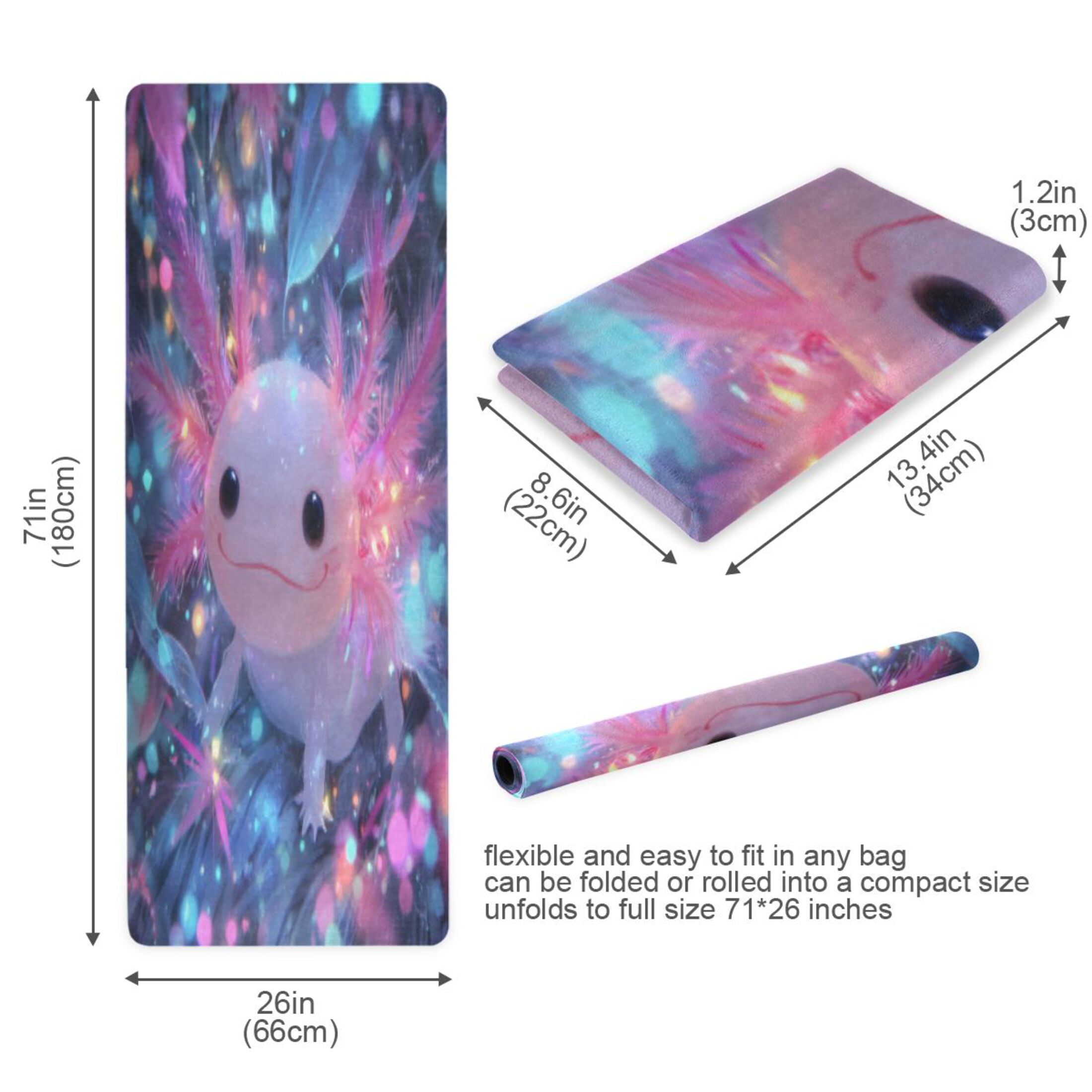 BZSMCE Yoga Mat Women Fitness Mat Axolotl in Sparkle Pattern