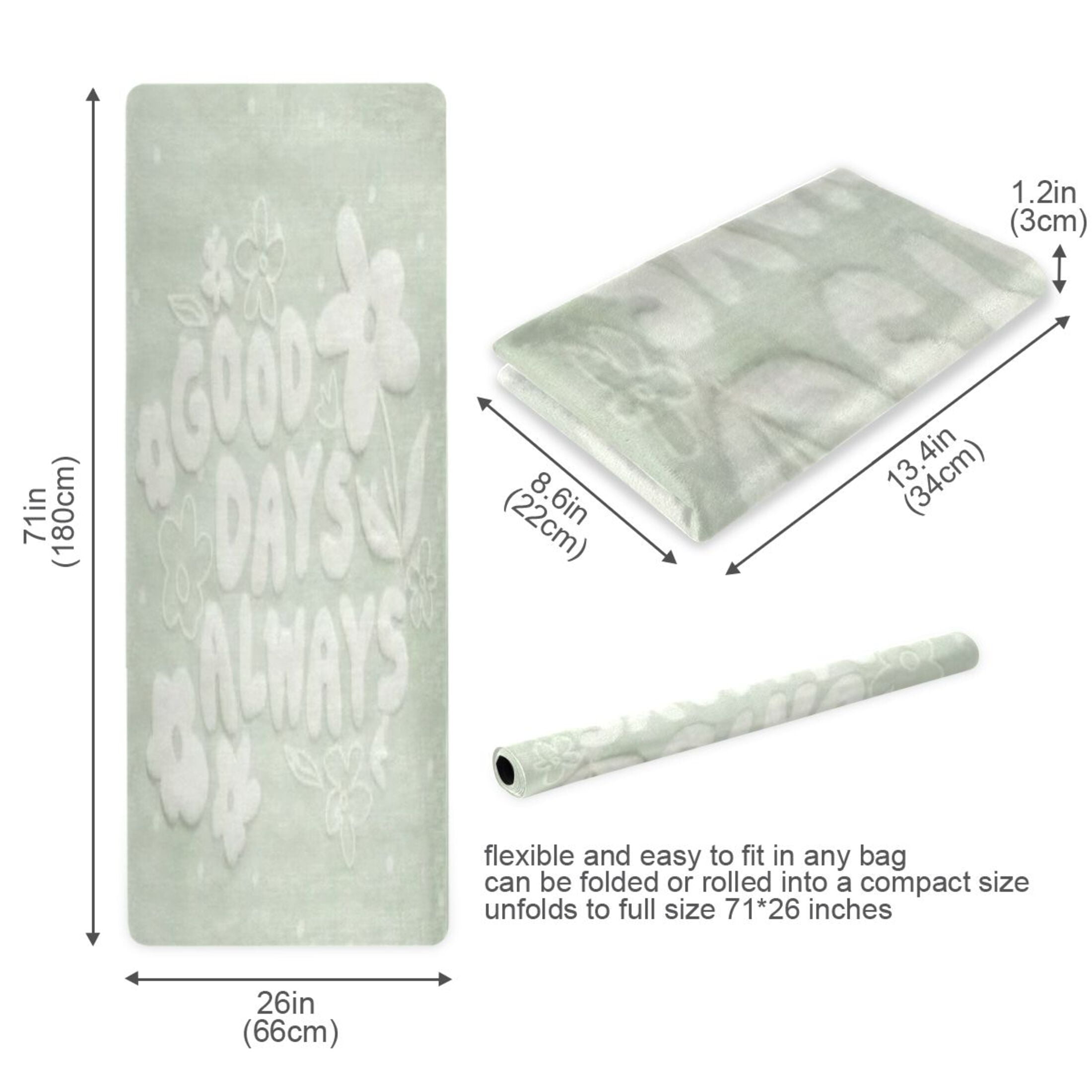 BZSMCE Yoga Mat Women Fitness Mat Bright Days Ahead Pattern