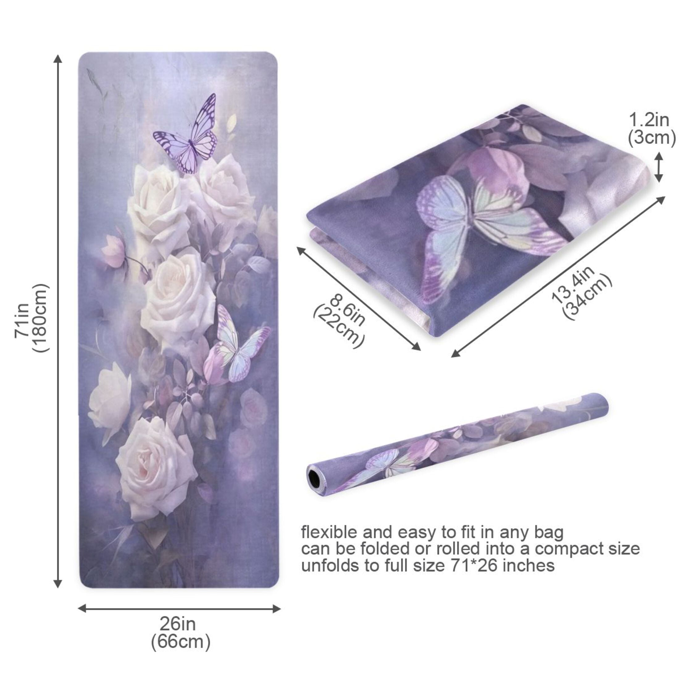 BZSMCE Yoga Mat Women Fitness Mat Butterfly Serenade Pattern