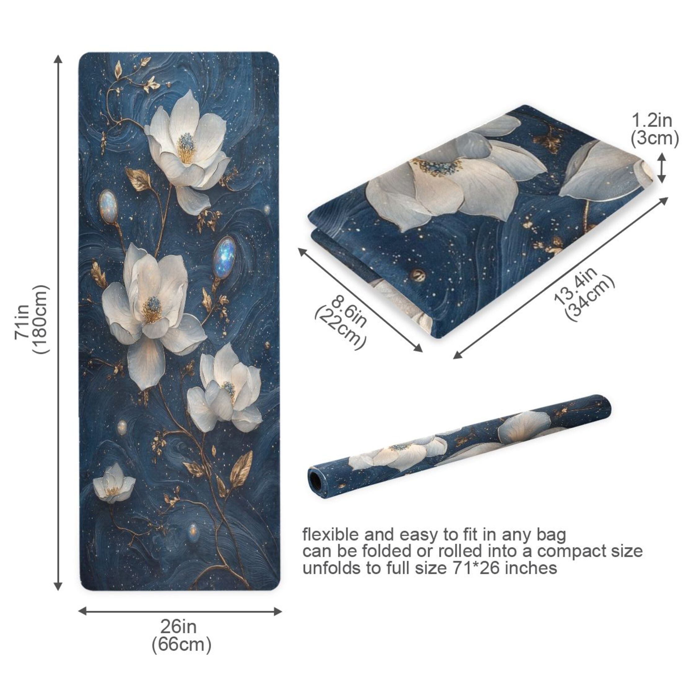 BZSMCE Yoga Mat Women Fitness Mat Celestial Blossoms Pattern