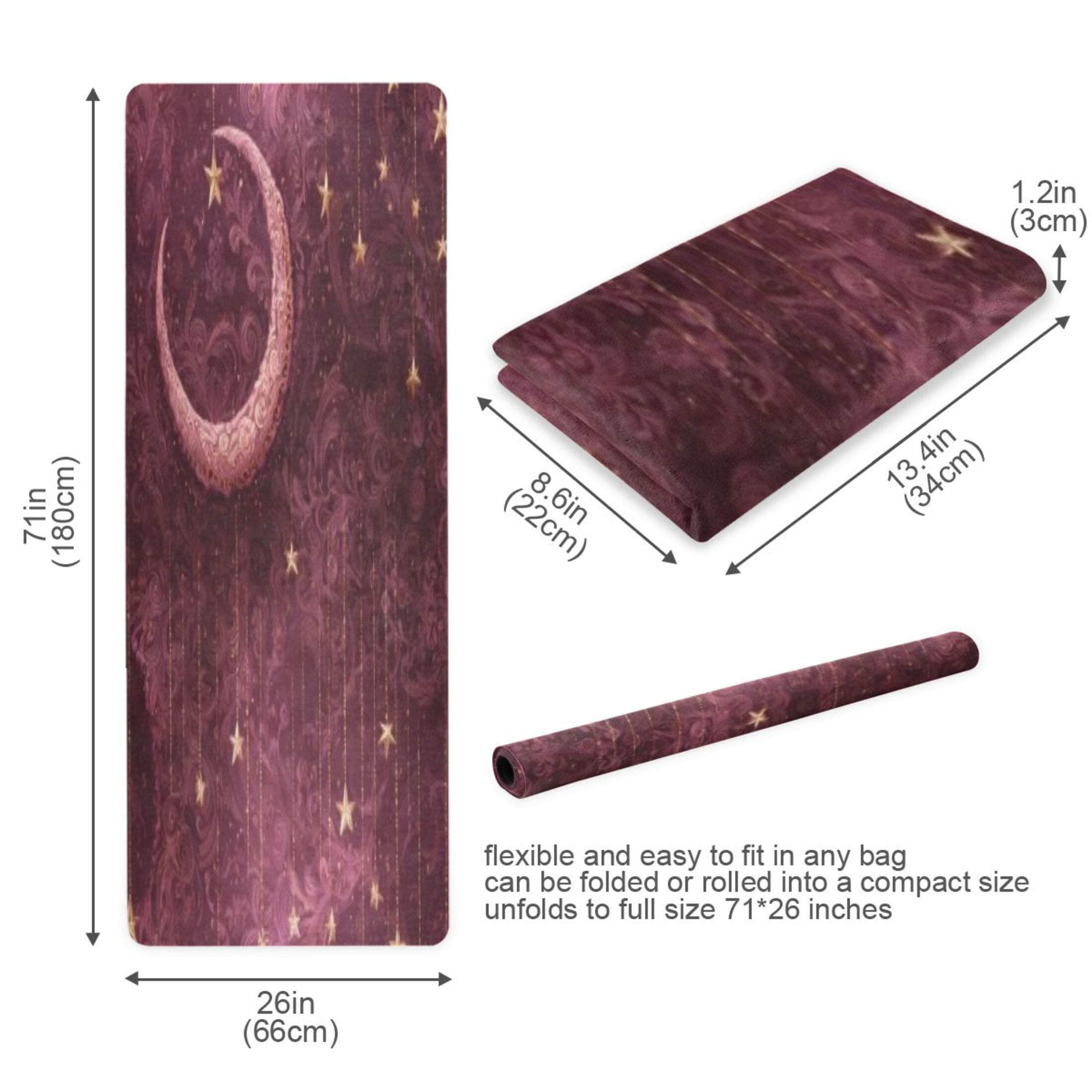 BZSMCE Yoga Mat Women Fitness Mat Celestial Moon and Star Pattern