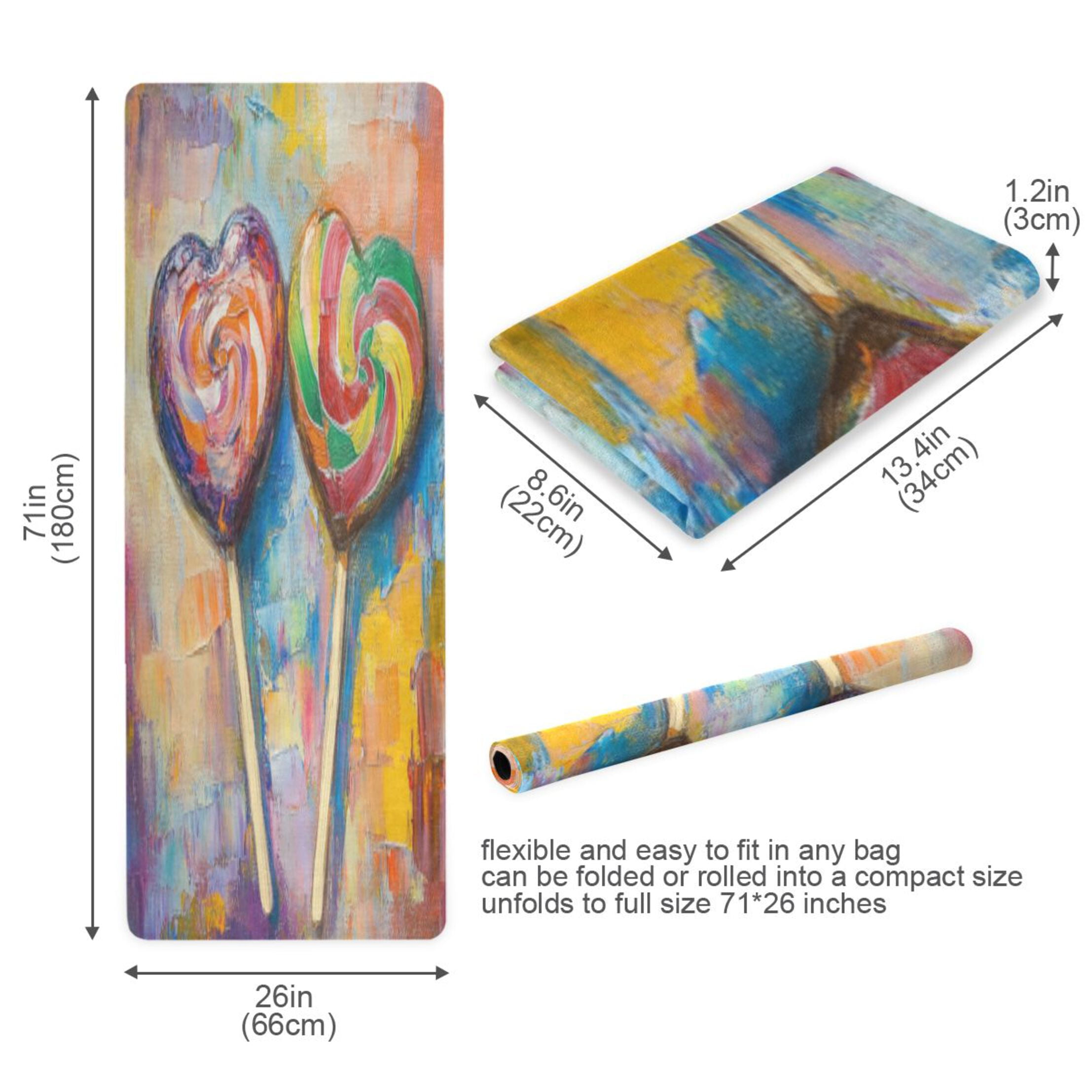 BZSMCE Yoga Mat Women Fitness Mat Colorful Love Pattern