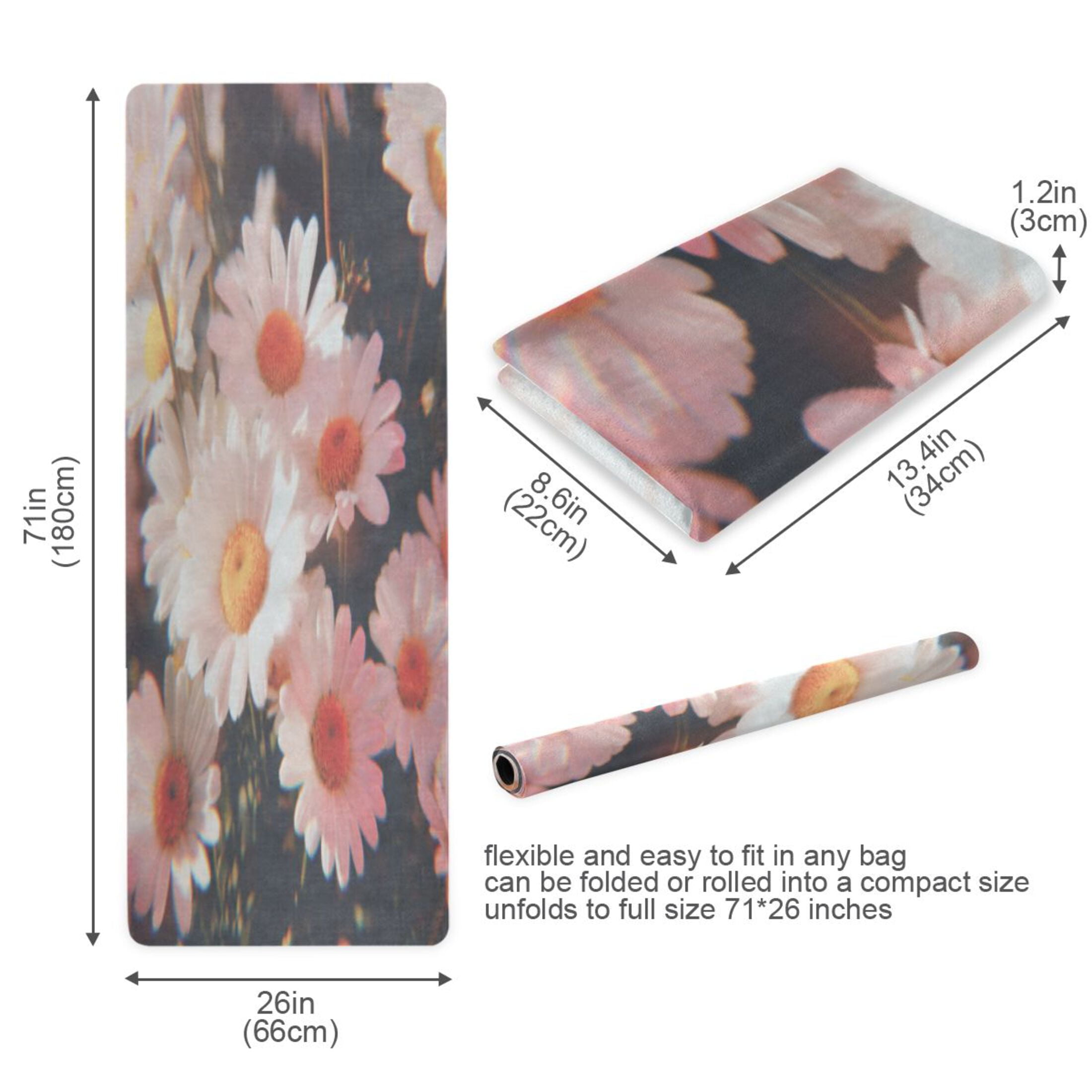 BZSMCE Yoga Mat Women Fitness Mat Daisy Field Pattern
