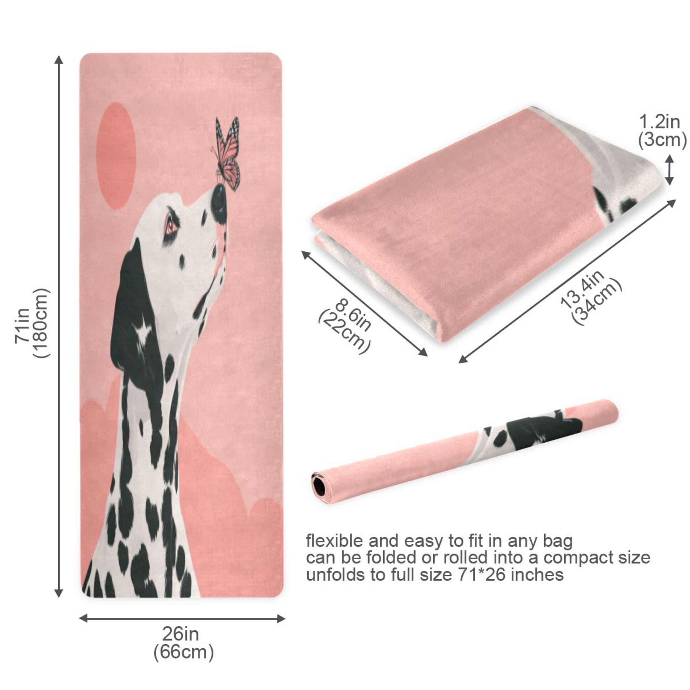BZSMCE Yoga Mat Women Fitness Mat Dalmatian's Gentle Gaze Pattern