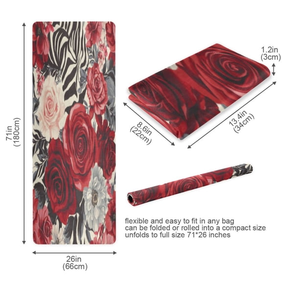 BZSMCE Yoga Mat Women Fitness Mat Elegant Blossom Mix Pattern