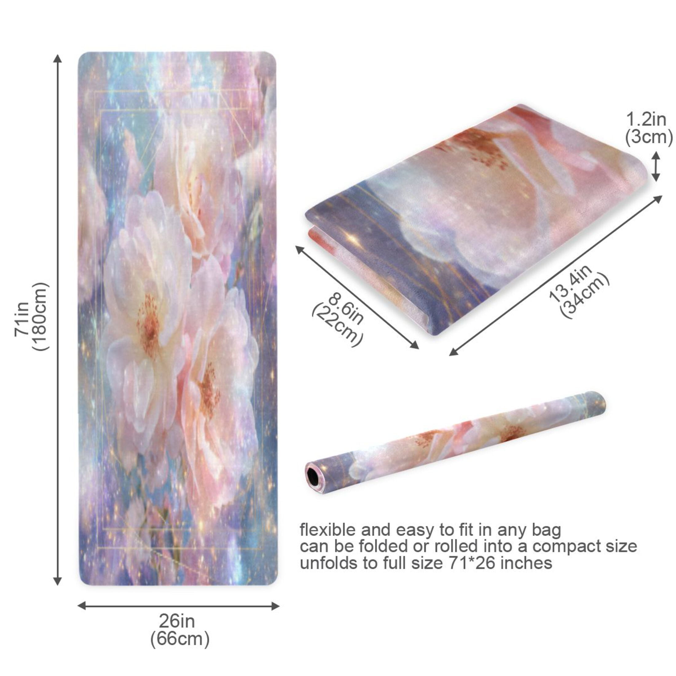BZSMCE Yoga Mat Women Fitness Mat Enchanted Floral Dream Pattern