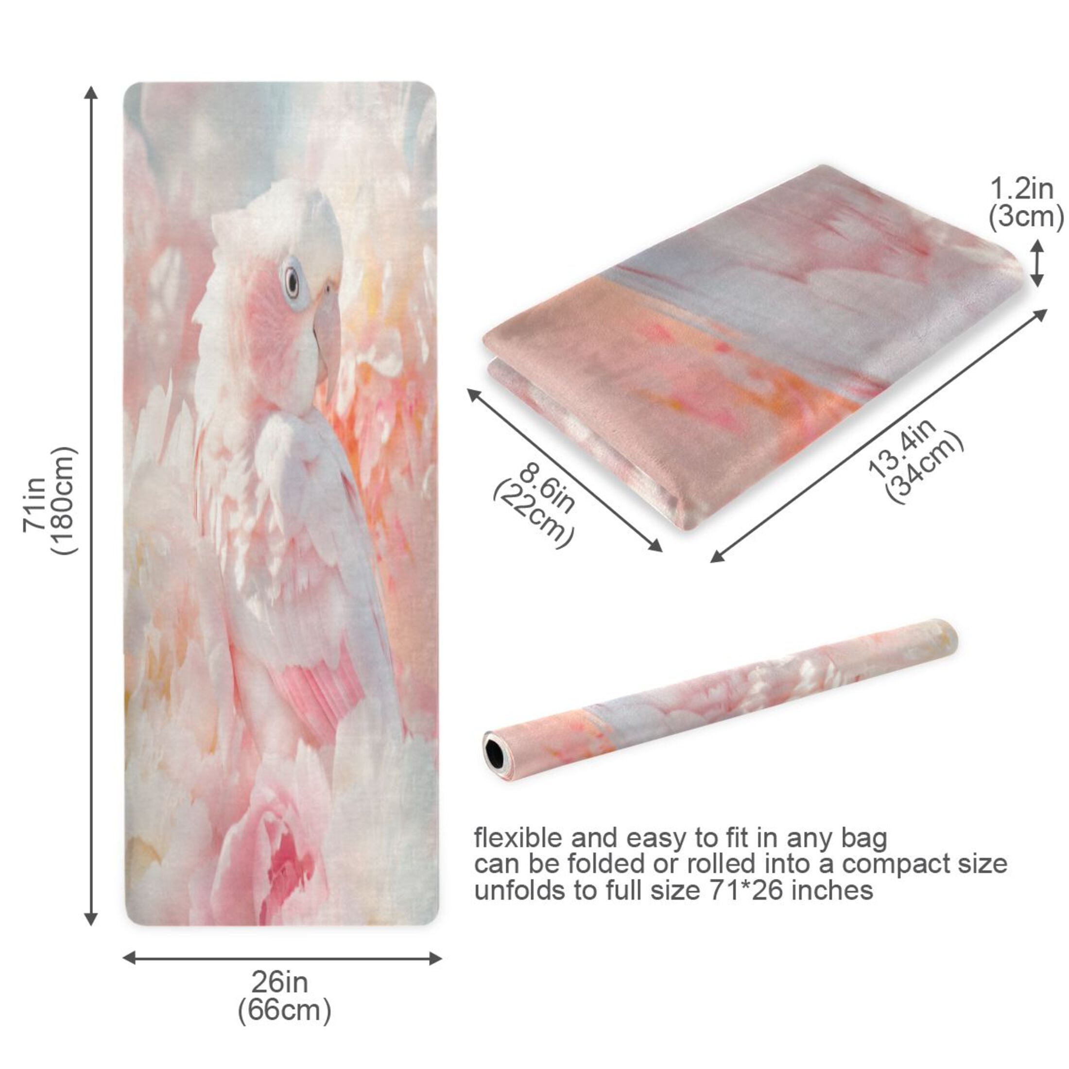 BZSMCE Yoga Mat Women Fitness Mat Feathered Bliss Pattern