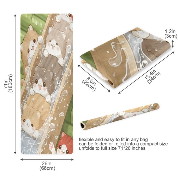 BZSMCE Yoga Mat Women Fitness Mat Floof Cats Slide Pattern