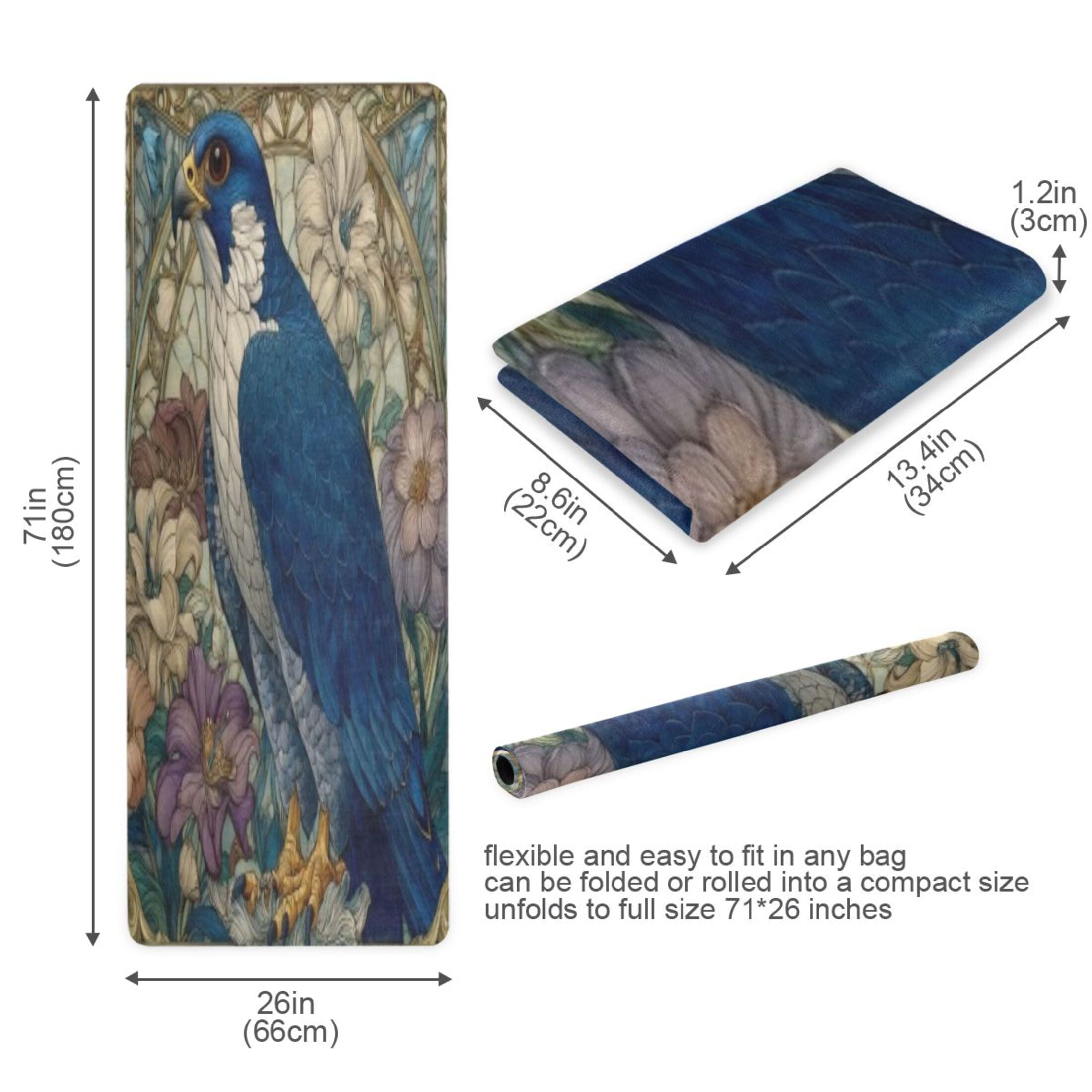 BZSMCE Yoga Mat Women Fitness Mat Floral Blue Falcon Pattern