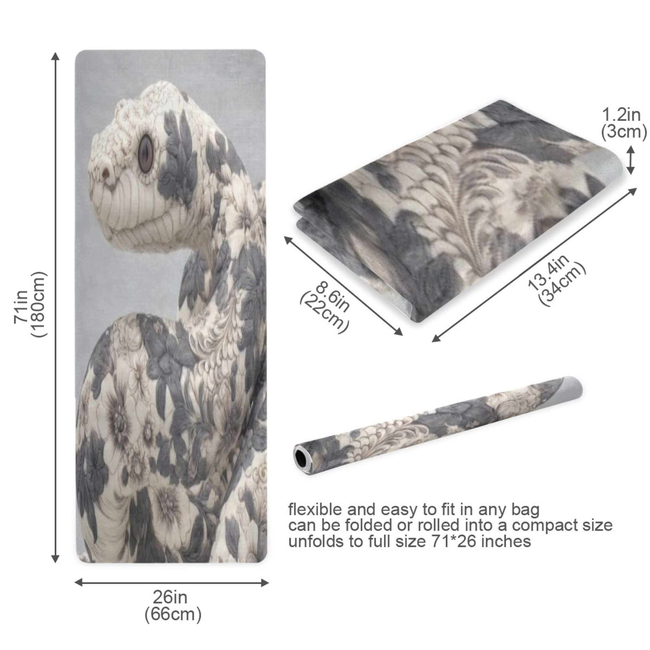 BZSMCE Yoga Mat Women Fitness Mat Floral Snake Pattern